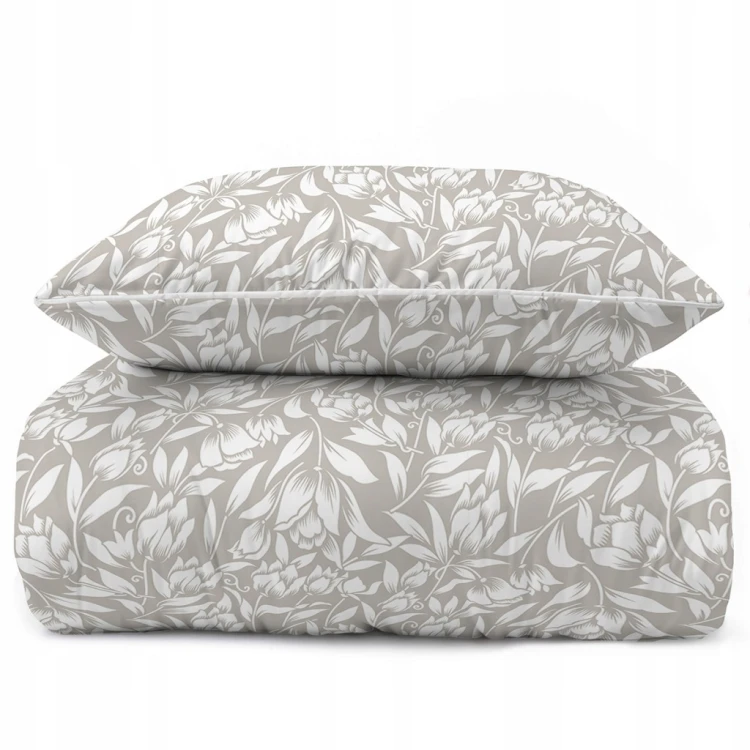Pościel bawełniana 220x200 Perkal + 2x 70x80 Kwiaty Komplet Premium