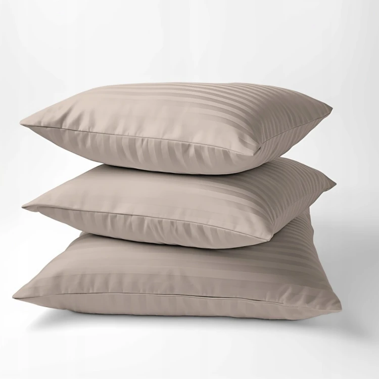 Poszewka bawełniana 50x60 cm adamaszek gładka taupe