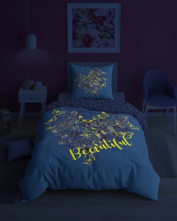Pościel FLUO kołdra140cm x 200cm + 1 x poduszka 70cm x 80cm KWIATY