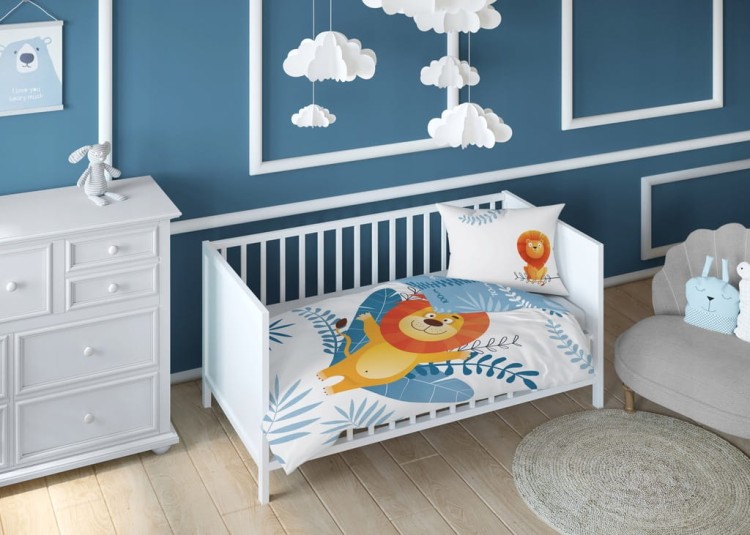 Pościel niemowlęca Bawełniana 90 x 120 cm PRZYJACIELE Z DŻUNGLI