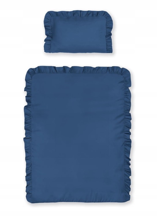 Pościel niemowlęca Bawełniana 90X120 cm Jednokolorowa z falbanką DENIM