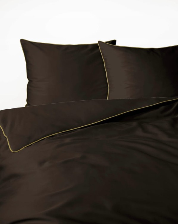 Pościel GŁADKA MAKOSATYNA kołdra 140cmx200cm+1x poduszka 70cmx80cm ESPRESSO