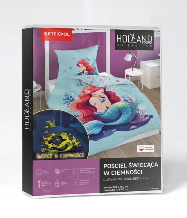 Pościel FLUO kołdra160cm x 200cm + 1 x poduszka 70cm x 80cm SYRENKA