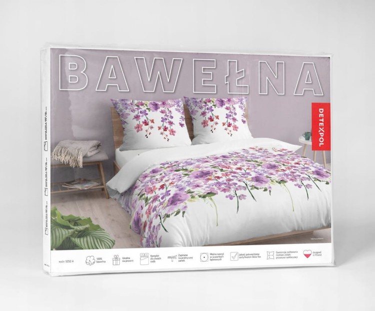 Pościel BAWEŁNA, kołdra 140cm x 200cm + 1x poduszka 70cm x 80cm KWIATY