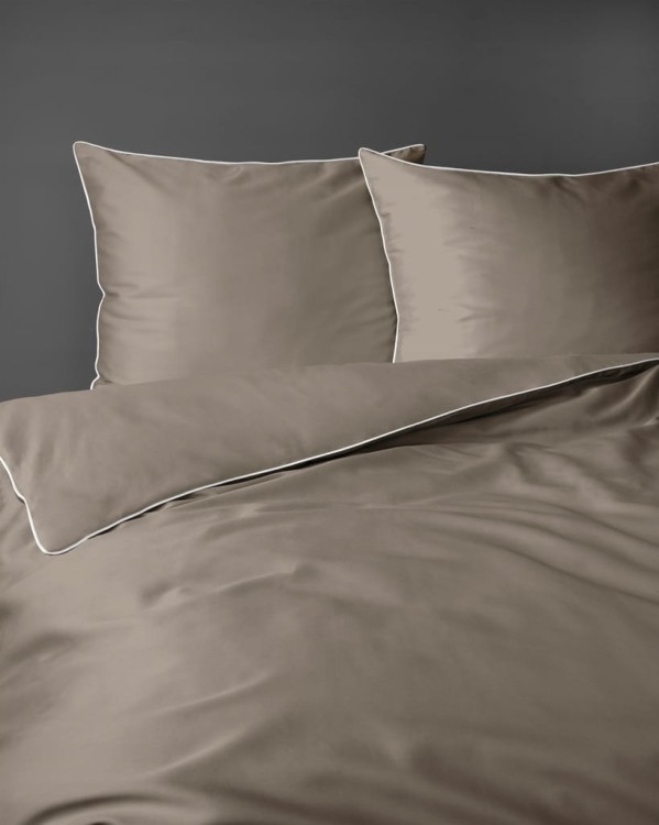 Pościel GŁADKA MAKOSATYNA kołdra 180cmx200cm + 2xpoduszka 70cmx80cm TAUPE