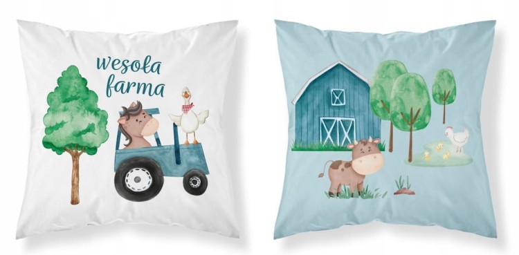 Poszewka dziecięca bawełniana 40 x 40cm WESOŁA FARMA