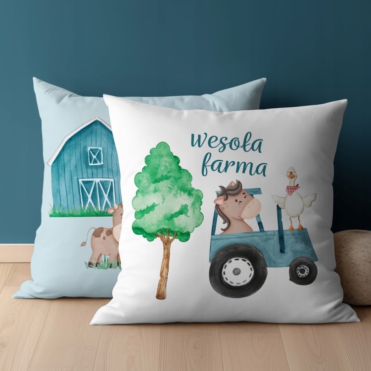 Poszewka dziecięca bawełniana 40 x 40cm WESOŁA FARMA