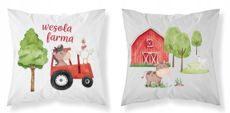 Poszewka dziecięca bawełniana 40 x 40cm WESOŁA FARMA