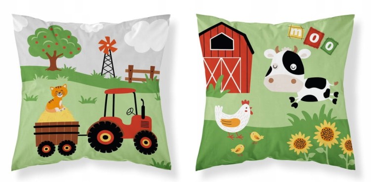 Poszewka dziecięca bawełniana 40 x 40cm WESOŁA FARMA