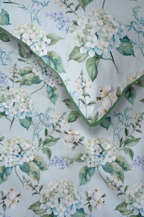 Pościel bawełniana 220x200 Perkal + 2x 70x80 Kwiaty Komplet Premium