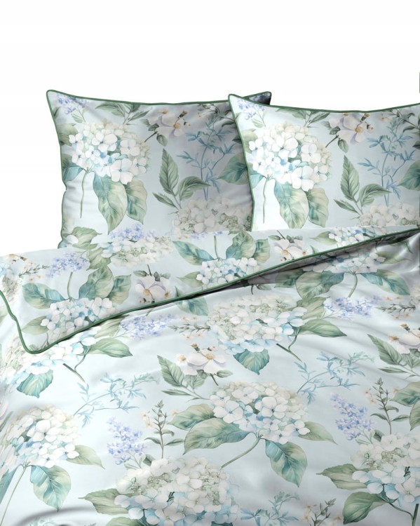 Pościel bawełniana 220x200 Perkal + 2x 70x80 Kwiaty Komplet Premium