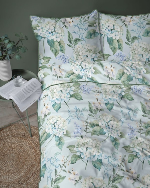 Pościel bawełniana 220x200 Perkal + 2x 70x80 Kwiaty Komplet Premium