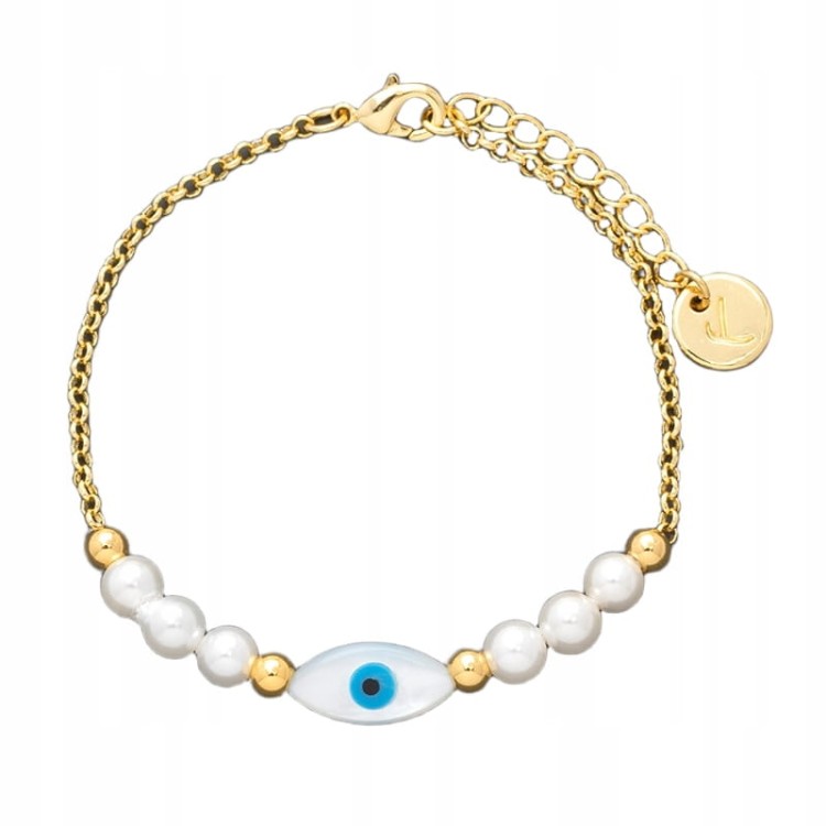 Bransoletka z perłą Shell | Elegancka, pozłacana | YVON B00348 + pudełko