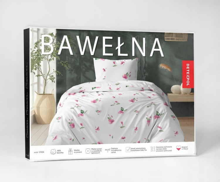 Pościel Bawełniana 160x200 + 2x70x80 Komplet 3cz 100% Bawełna
