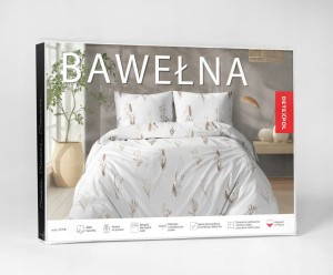Pościel Bawełniana 160x200 + 2x70x80 Komplet 3cz 100% Bawełna