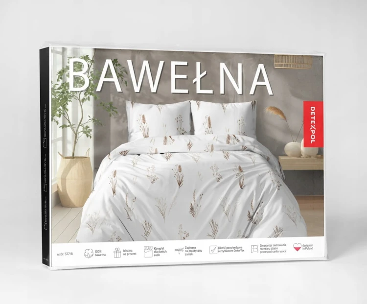 Pościel Bawełniana 160x200 + 2x70x80 Komplet 3cz 100% Bawełna