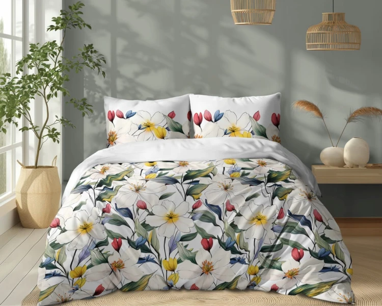 Pościel Bawełniana 220x200 + 2x70x80 Komplet 3cz 100% Bawełna