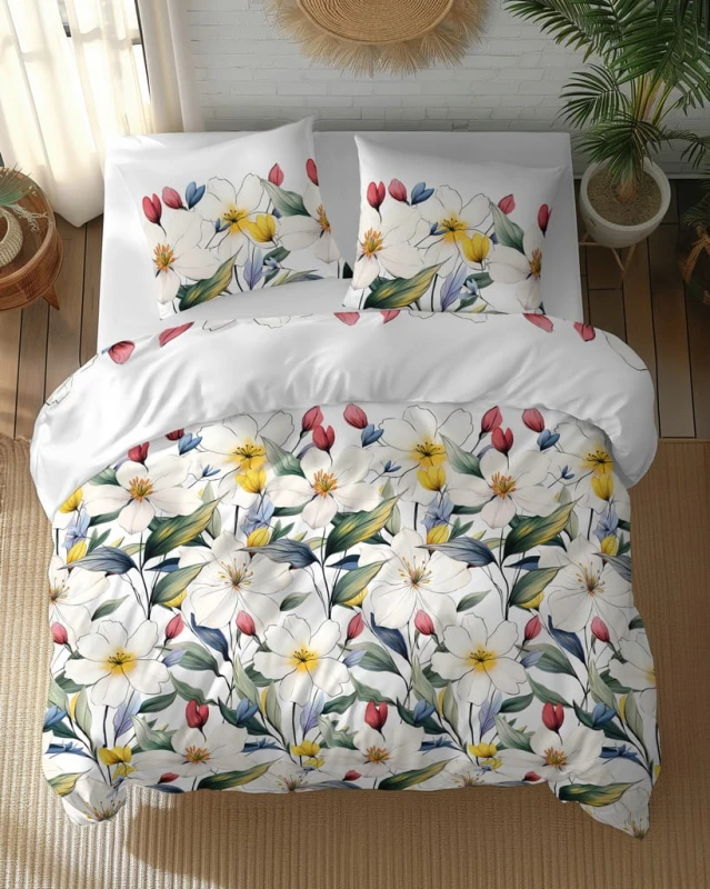 Pościel Bawełniana 220x200 + 2x70x80 Komplet 3cz 100% Bawełna