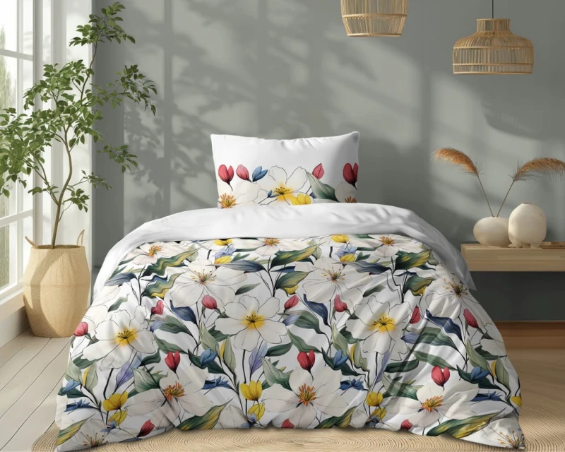 Pościel Bawełniana 220x200 + 2x70x80 Komplet 3cz 100% Bawełna