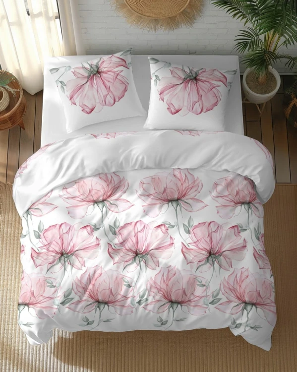 Pościel Bawełniana 220x200 + 2x70x80 Komplet 3cz 100% Bawełna