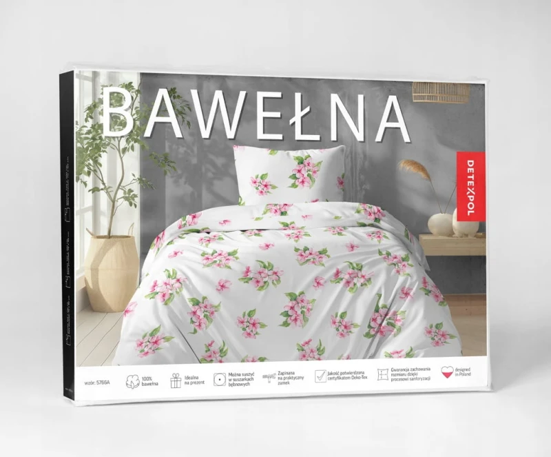 Pościel Bawełniana 220x200 + 2x70x80 Komplet 3cz 100% Bawełna
