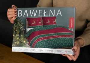 Pościel 160x200 100% Bawełna 3cz – Świąteczna Renifery