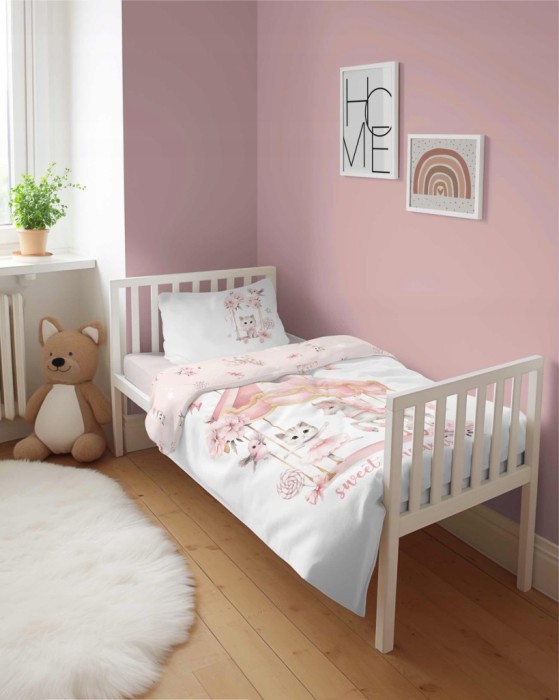 Pościel niemowlęca Bawełniana 100cm x 135cm Kotek