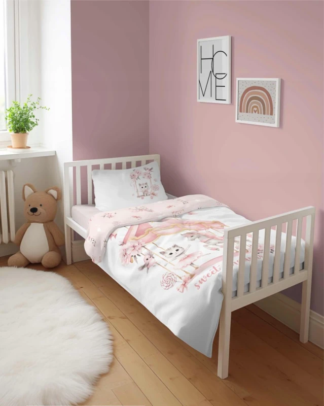 Pościel niemowlęca Bawełniana 100cm x 135cm Kotek