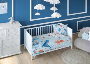Pościel niemowlęca Bawełniana 90cm x 120cm Świat Oceanu