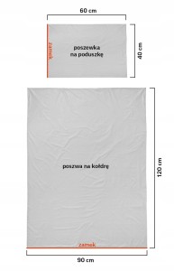 Pościel niemowlęca Bawełniana 90cm x 120cm Jeżyk