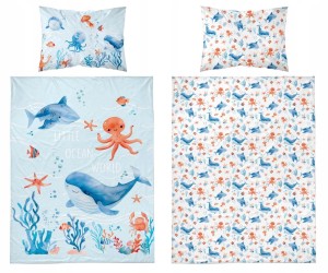 Pościel niemowlęca Bawełniana 100cm x 135cm Świat Oceanu