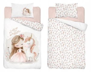 Pościel niemowlęca Bawełniana 100cm x 135cm Jednorożec