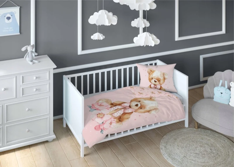 Pościel niemowlęca Bawełniana 100cm x 135cm Mysi Pysio