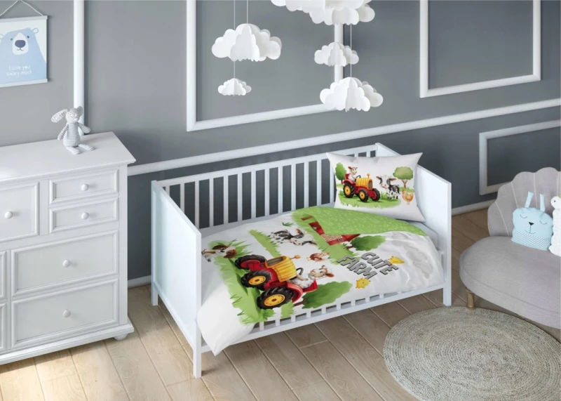 Pościel niemowlęca Bawełniana 100cm x 135cm Mała Farma