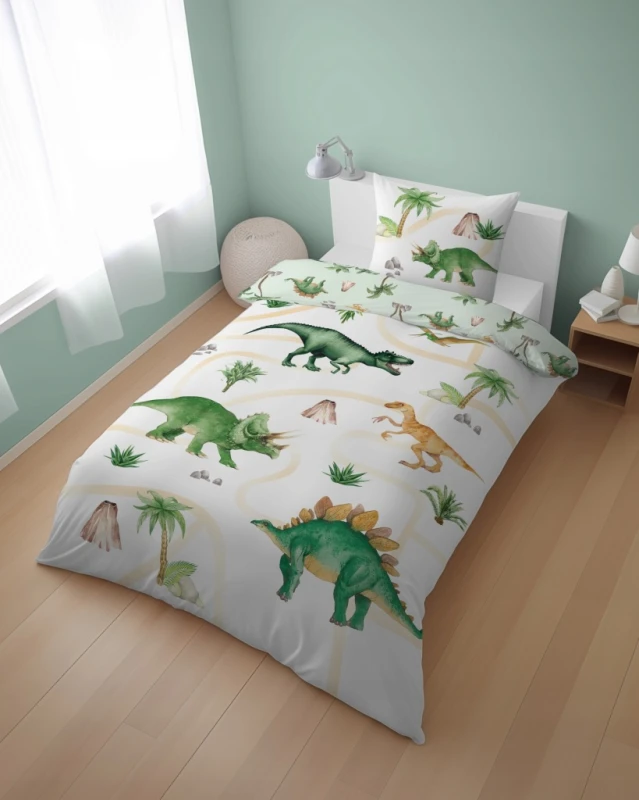 Pościel MŁODZIEŻOWA kołdra140cm x 200cm + 1xpoduszka 70cm x 80cm Dinozaur