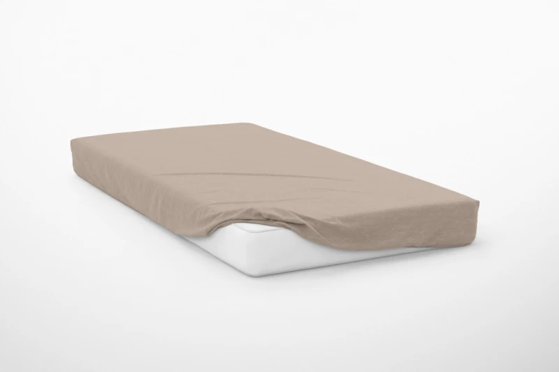 Prześcieradło satynowe z gumką 160cm x 200cm TAUPE