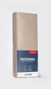 Prześcieradło satynowe z gumką 160cm x 200cm TAUPE