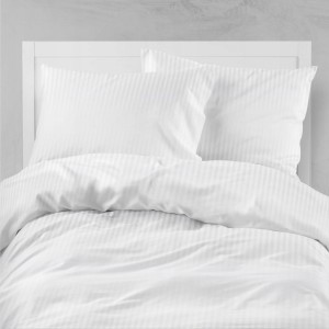 Poszwa na kołdrę Satynowa 160×200 biała pasy 4mm z zakładem hotelowym