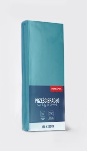 Prześcieradło satynowe z gumką 160cm x 200cm JASNY TURKUS