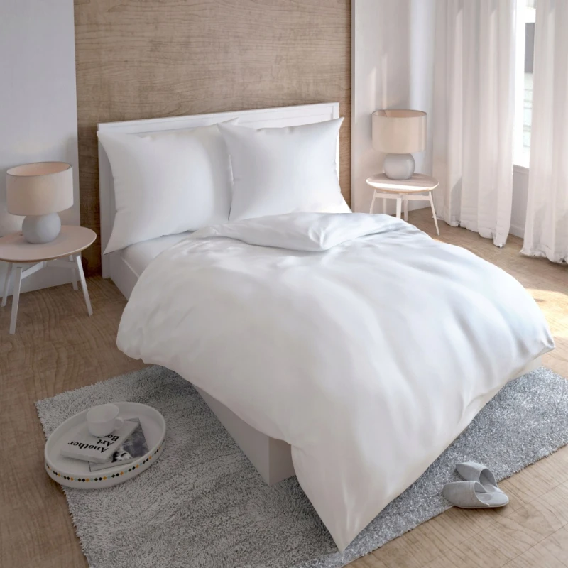 Poszwa na kołdrę 160x200 na zakład 25 cm Porto biała hotelowa Gładka