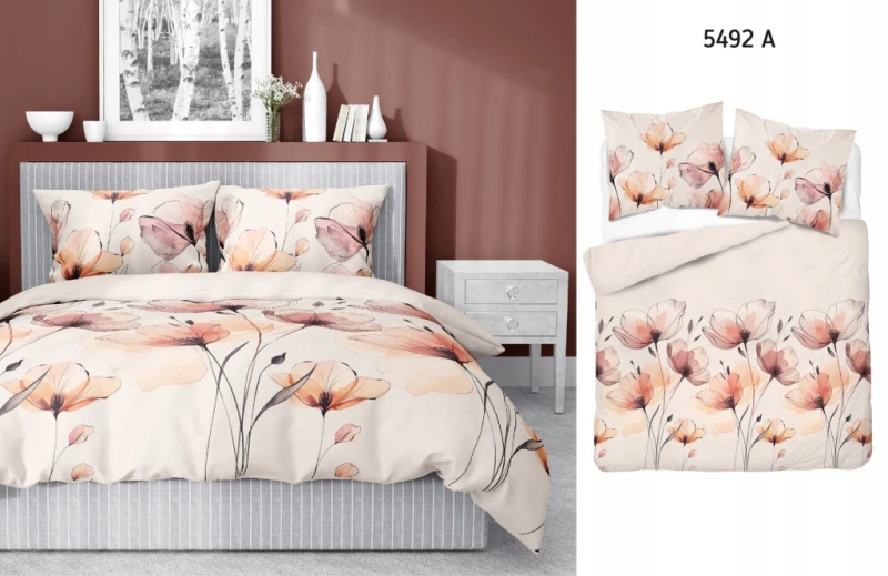 Pościel satynowa bawełna PREMIUM 140x200 + poszewka 70x80
