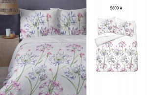 Pościel bawełniana Kwiaty 220x200 + 2 poszewki 70x80 100% bawełna