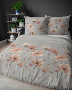 Pościel bawełniana Kwiaty 220x200 + 2 poszewki 70x80 100% bawełna
