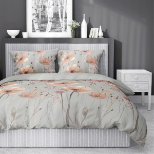 Pościel bawełniana Kwiaty 220x200 + 2 poszewki 70x80 100% bawełna