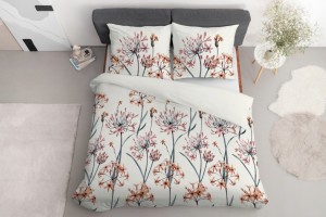 Pościel bawełniana Kwiaty 220x200 + 2 poszewki 70x80 100% bawełna
