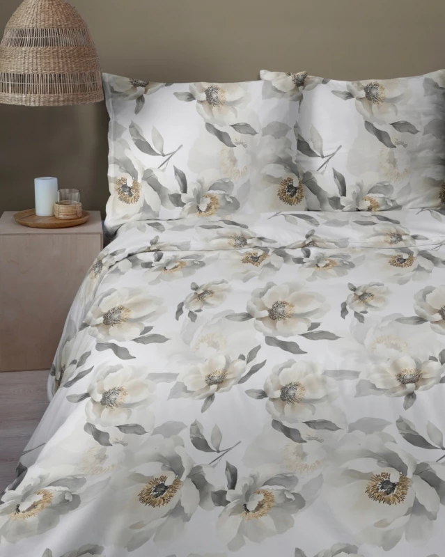Pościel bawełniana Kwiaty 220x200 + 2 poszewki 70x80 100% bawełna