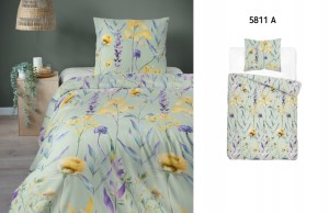 Pościel bawełniana Kwiaty 220x200 + 2 poszewki 70x80 100% bawełna