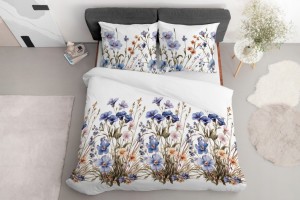 Pościel bawełniana Kwiaty 220x200 + 2 poszewki 70x80 100% bawełna