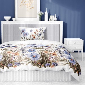 Pościel bawełniana Kwiaty 220x200 + 2 poszewki 70x80 100% bawełna