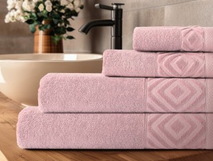 Ręcznik Kąpielowy PAULA 100x150 cm|100% Bawełna |550 g/m² |Różowy